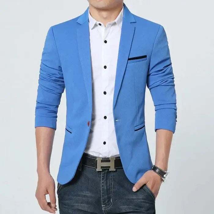 Blazer Masculino Borenzi Scobar BZ053, feito com materiais de excelência, design elegante e acabamento primoroso. Ideal para eventos formais e especiais.