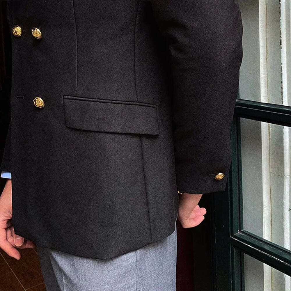 Blazer Masculino Transpassado Borenzi BZ062 com abotoamento duplo, em Ecomicrofibra Easeleaf 01, perfeito para eventos especiais.