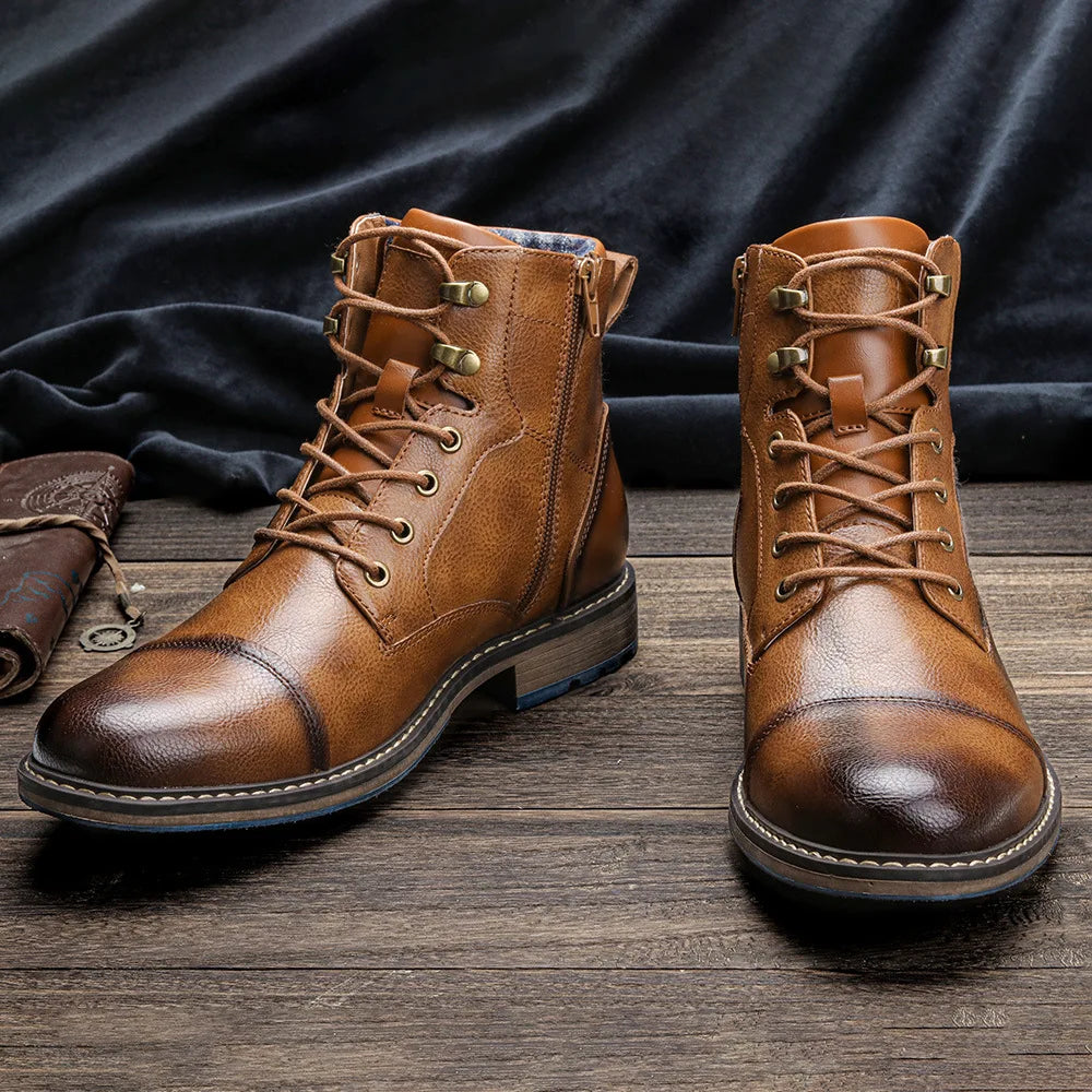 Bota Masculina de Couro Borenzi BZ284 com couro premium, solado emborrachado e design moderno. Perfeita para ambientes urbanos e aventuras.