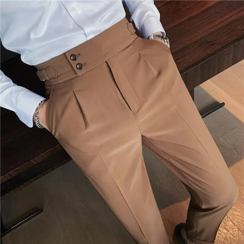 Calça de Alfaiataria Masculina Borenzi BZ256 com design clássico e tecido premium. Conforto e estilo refinado para eventos e ambientes profissionais.