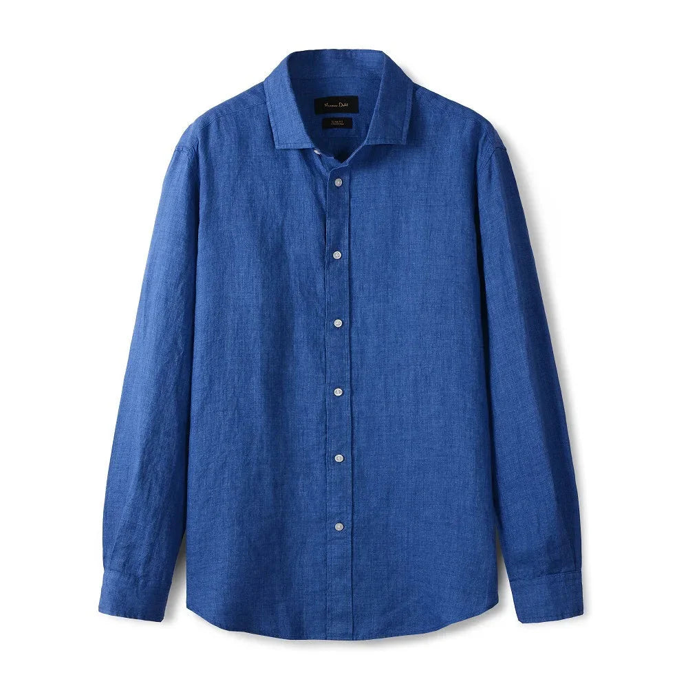 Camisa de Linho Lisa Masculina Borenzi BZ790 feita em linho premium com caimento elegante, respirável e durável para todas as ocasiões.