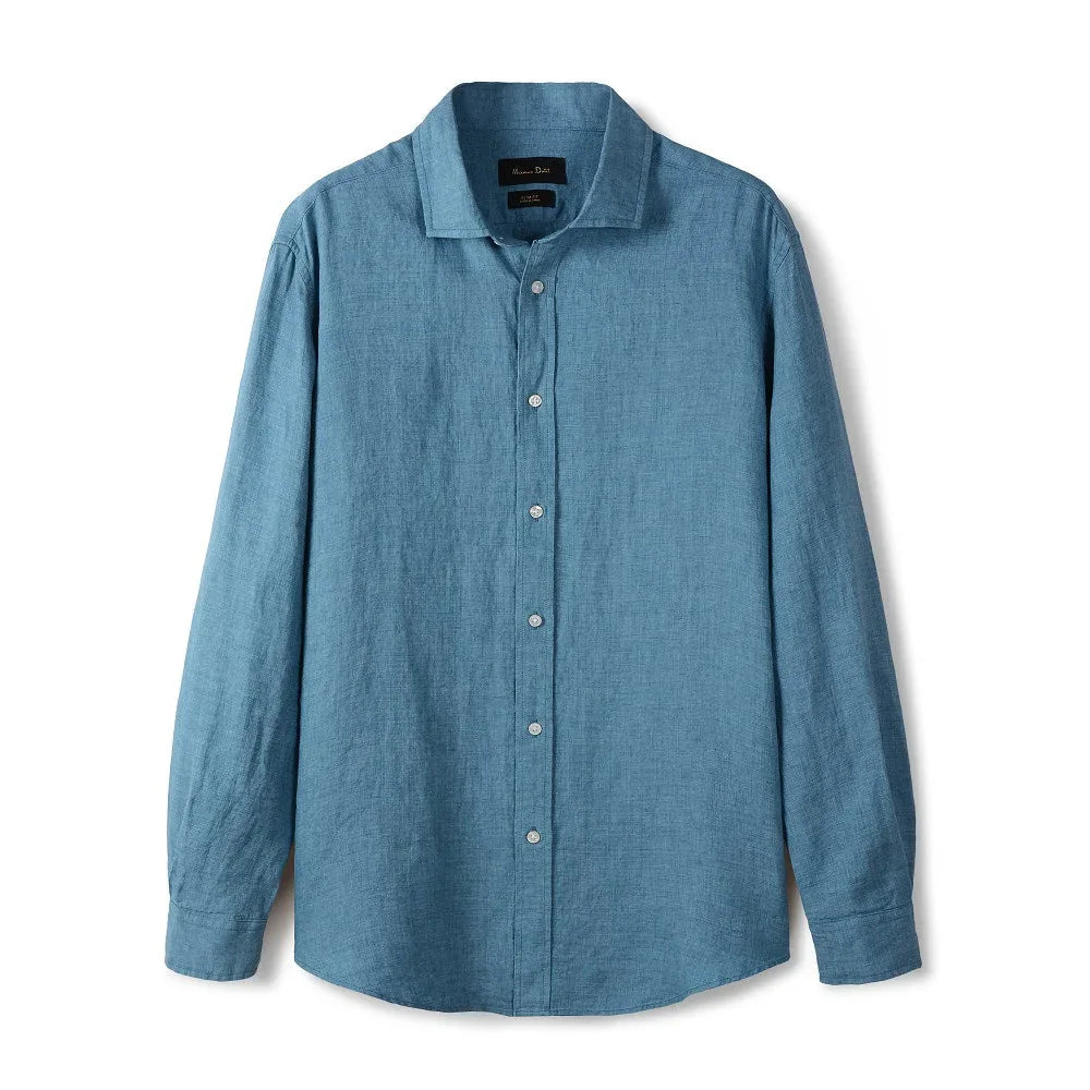 Camisa de Linho Lisa Masculina Borenzi BZ790 feita em linho premium com caimento elegante, respirável e durável para todas as ocasiões.