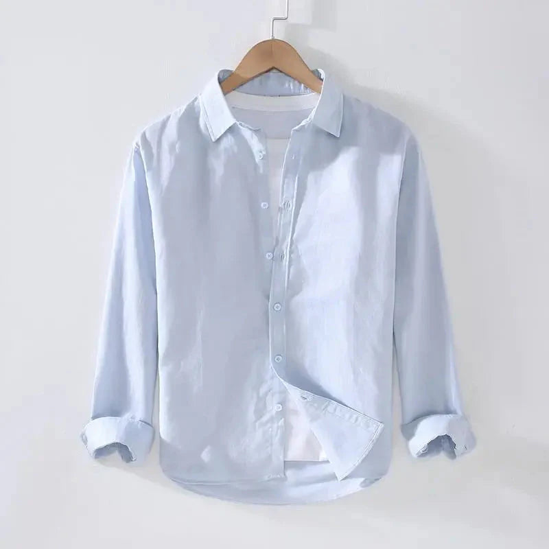 Camisa de Linho Masculina Borenzi BZ538 em linho premium, disponível em várias cores. Design clássico, respirável e elegante para looks refinados.