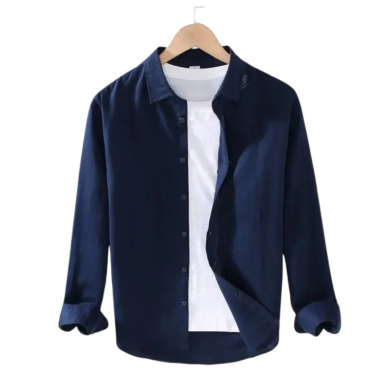 Camisa de Linho Masculina Borenzi BZ538 em linho premium, disponível em várias cores. Design clássico, respirável e elegante para looks refinados.