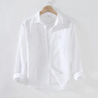 Camisa de Linho Masculina Borenzi BZ538 em linho premium, disponível em várias cores. Design clássico, respirável e elegante para looks refinados.