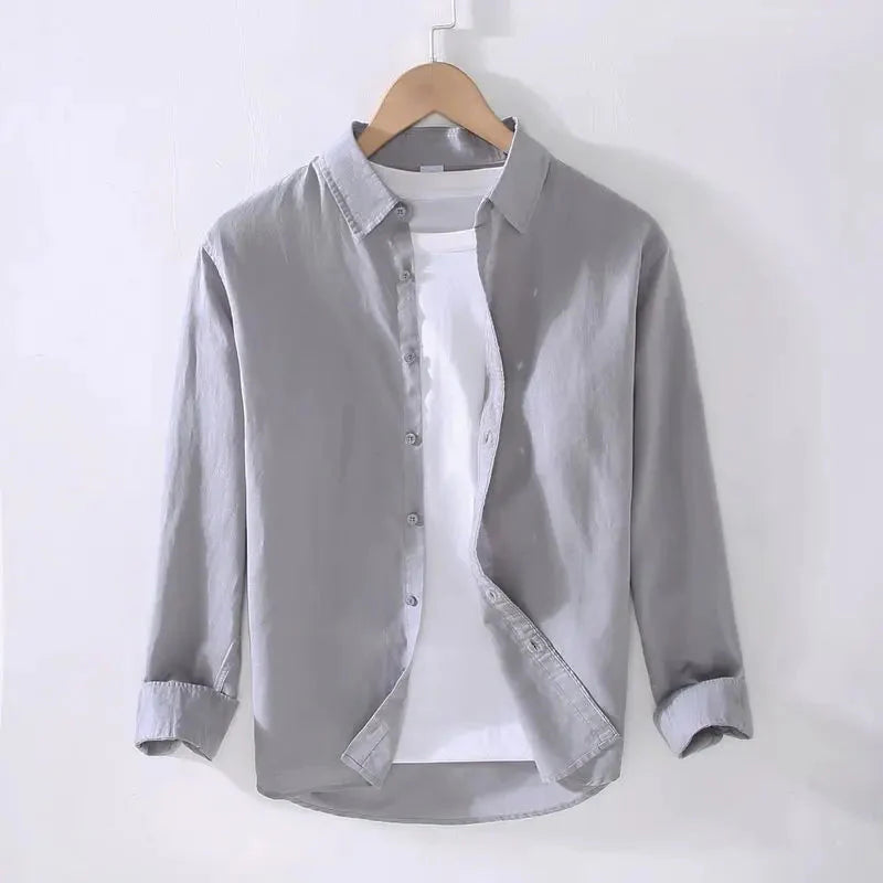 Camisa de Linho Masculina Borenzi BZ538 em linho premium, disponível em várias cores. Design clássico, respirável e elegante para looks refinados.