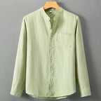 Camisa de Linho Masculina Borenzi BZ792 feita em linho nobre, respirável e sofisticada, com caimento impecável e estilo clássico para eventos elegantes.