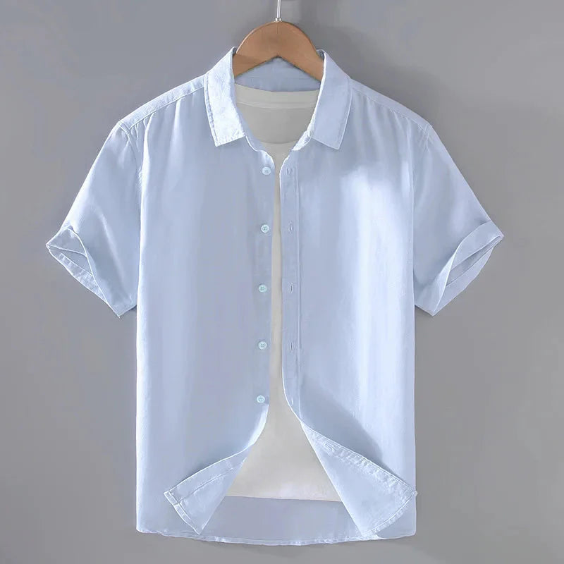 Camisa de Linho Masculina Borenzi BZ796 feita em linho nobre, leve e respirável, com caimento impecável e design clássico para eventos refinados.