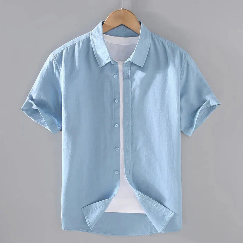 Camisa de Linho Masculina Borenzi BZ796 feita em linho nobre, leve e respirável, com caimento impecável e design clássico para eventos refinados.