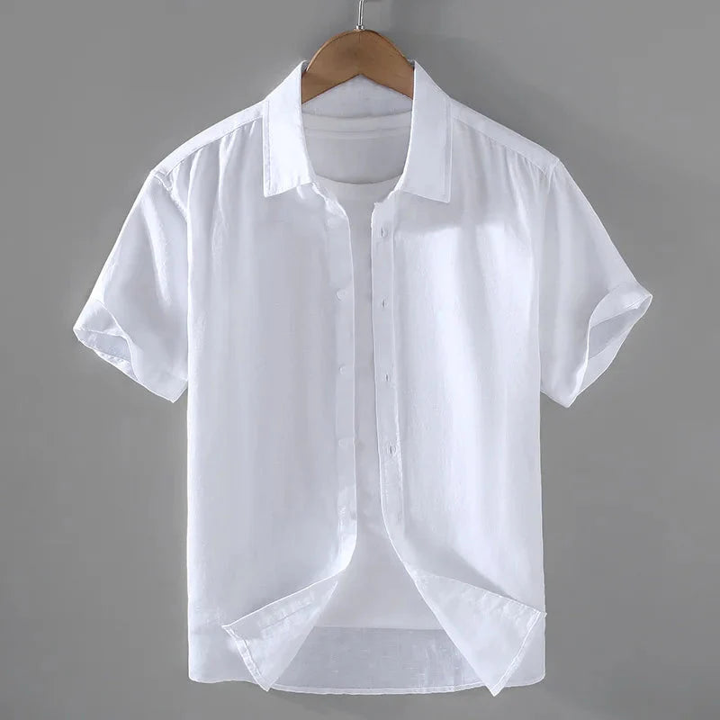 Camisa de Linho Masculina Borenzi BZ796 feita em linho nobre, leve e respirável, com caimento impecável e design clássico para eventos refinados.
