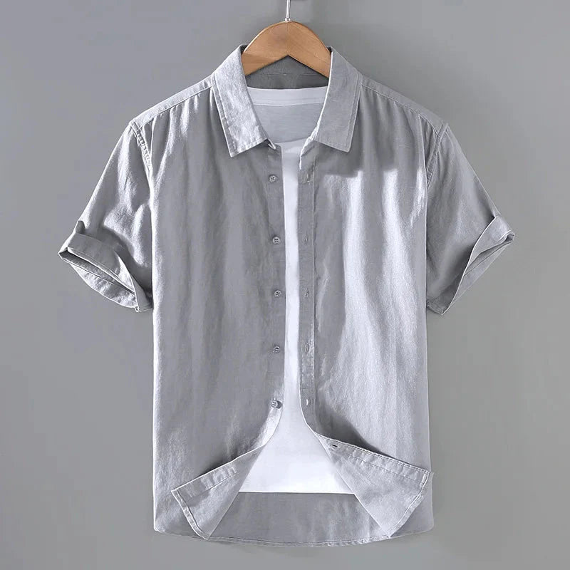 Camisa de Linho Masculina Borenzi BZ796 feita em linho nobre, leve e respirável, com caimento impecável e design clássico para eventos refinados.
