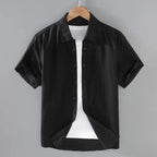 Camisa de Linho Masculina Borenzi BZ796 feita em linho nobre, leve e respirável, com caimento impecável e design clássico para eventos refinados.