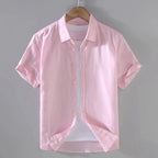 Camisa de Linho Masculina Borenzi BZ796 feita em linho nobre, leve e respirável, com caimento impecável e design clássico para eventos refinados.