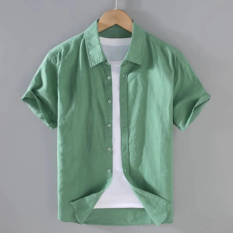 Camisa de Linho Masculina Borenzi BZ796 feita em linho nobre, leve e respirável, com caimento impecável e design clássico para eventos refinados.