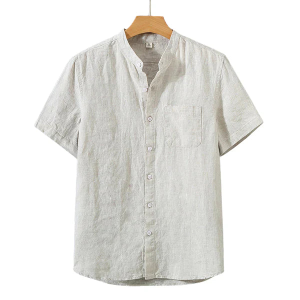 Camisa de Linho Masculina Borenzi Premium BZ795 feita em linho premium, leve e durável, com design clássico e acabamento refinado para eventos sociais.