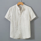 Camisa de Linho Masculina Borenzi Premium BZ795 feita em linho premium, leve e durável, com design clássico e acabamento refinado para eventos sociais.