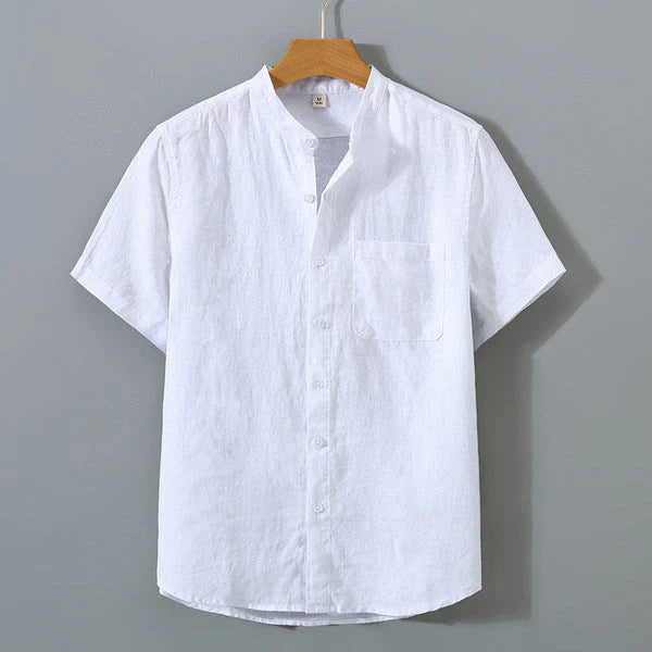 Camisa de Linho Masculina Borenzi Premium BZ795 feita em linho premium, leve e durável, com design clássico e acabamento refinado para eventos sociais.