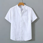 Camisa de Linho Masculina Borenzi Premium BZ795 feita em linho premium, leve e durável, com design clássico e acabamento refinado para eventos sociais.