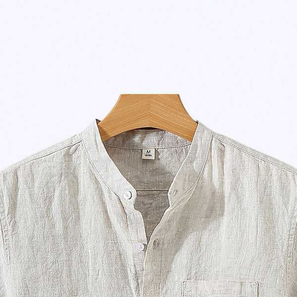 Camisa de Linho Masculina Borenzi Premium BZ795 feita em linho premium, leve e durável, com design clássico e acabamento refinado para eventos sociais.