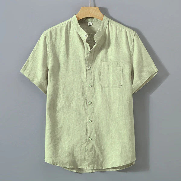 Camisa de Linho Masculina Borenzi Premium BZ795 feita em linho premium, leve e durável, com design clássico e acabamento refinado para eventos sociais.