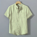Camisa de Linho Masculina Borenzi Premium BZ795 feita em linho premium, leve e durável, com design clássico e acabamento refinado para eventos sociais.