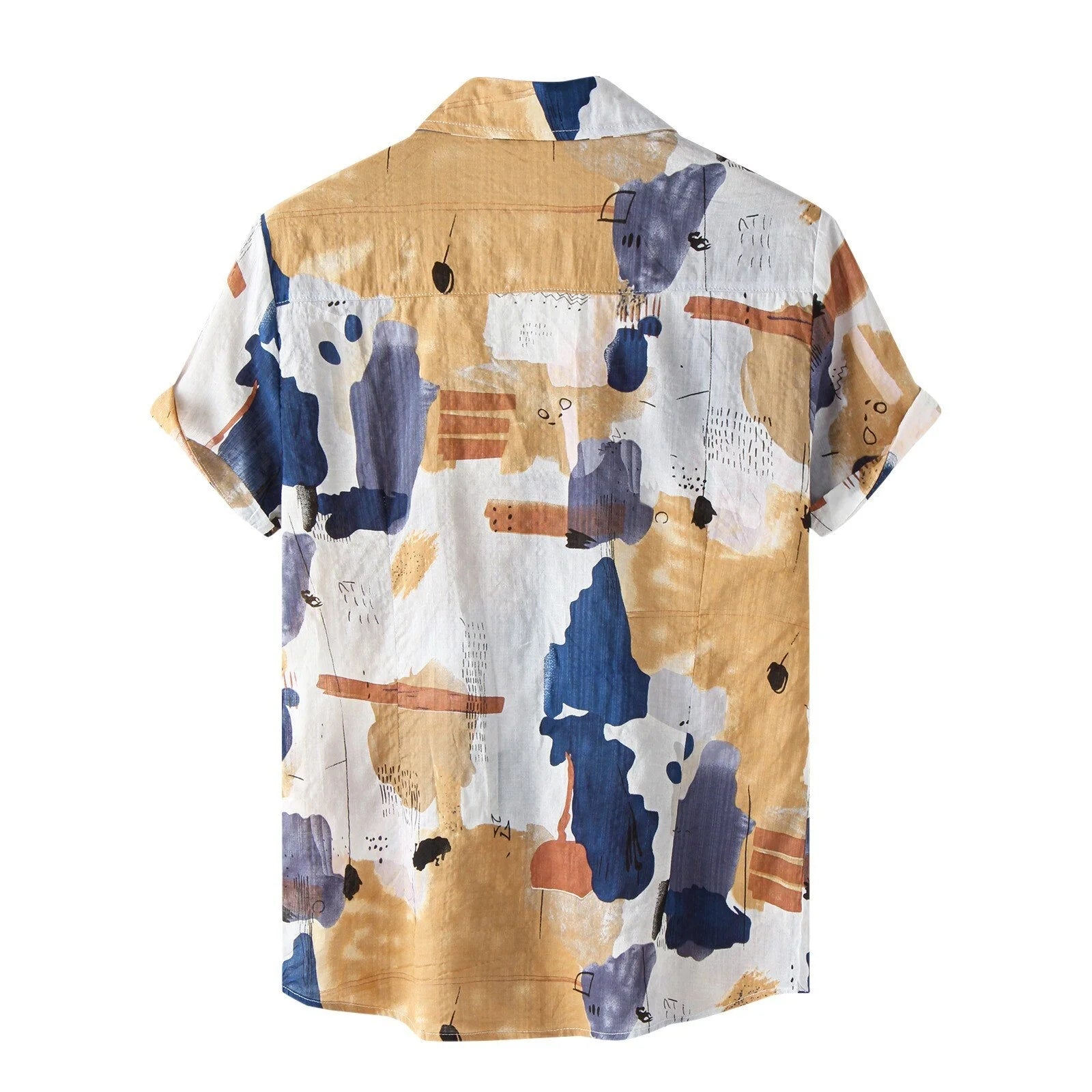 Camisa Manga Curta Borenzi Mirage BZ588 feita em tecido leve, com estampas abstratas modernas e caimento impecável que une frescor, conforto e estilo.