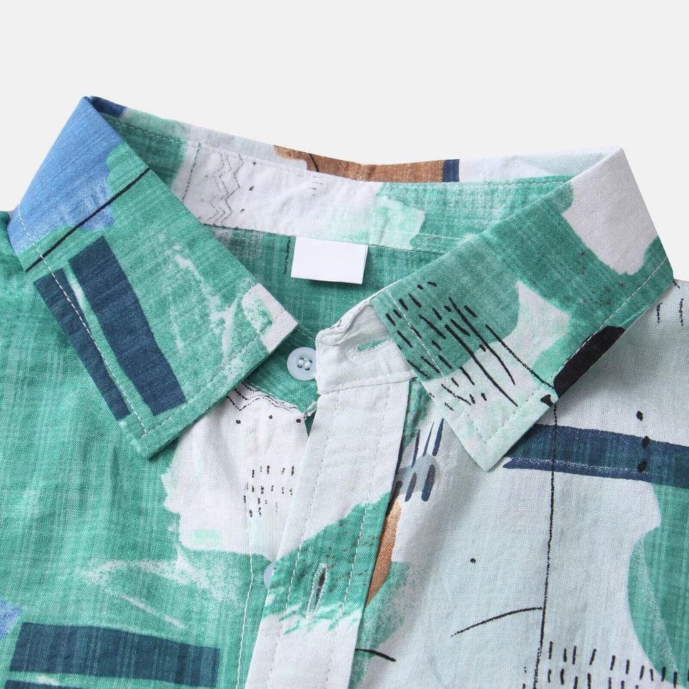 Camisa Manga Curta Borenzi Mirage BZ588 feita em tecido leve, com estampas abstratas modernas e caimento impecável que une frescor, conforto e estilo.