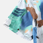 Camisa Manga Curta Borenzi Mirage BZ588 feita em tecido leve, com estampas abstratas modernas e caimento impecável que une frescor, conforto e estilo.