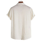 Camisa Manga Curta Borenzi Playa Off White BZ591 em tecido leve, com design sofisticado e caimento impecável para ocasiões casuais e dias ensolarados.