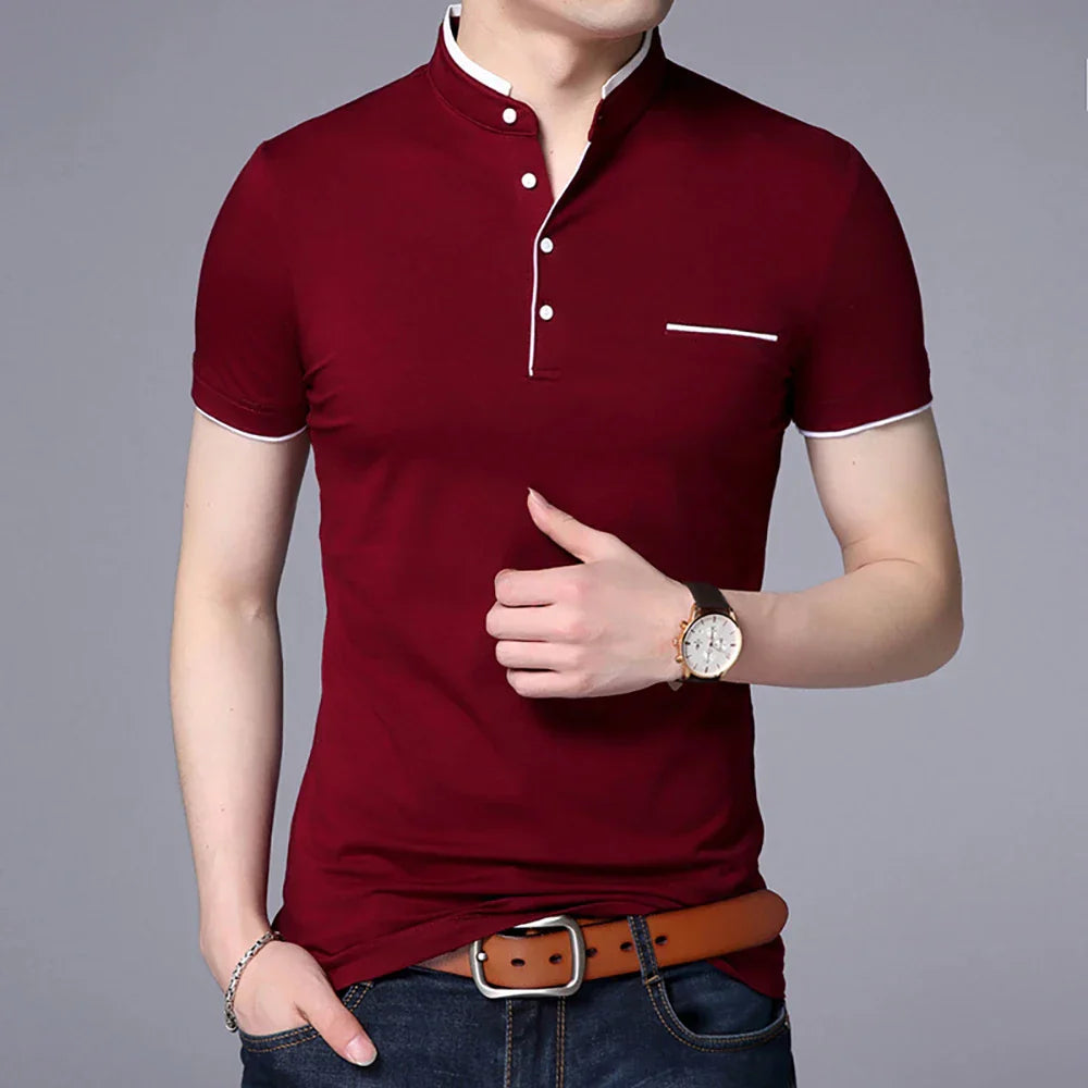Camisa Polo Masculina Borenzi Beyond BZ079, confeccionada em algodão e poliéster, com toque suave e design versátil para diferentes ocasiões.
