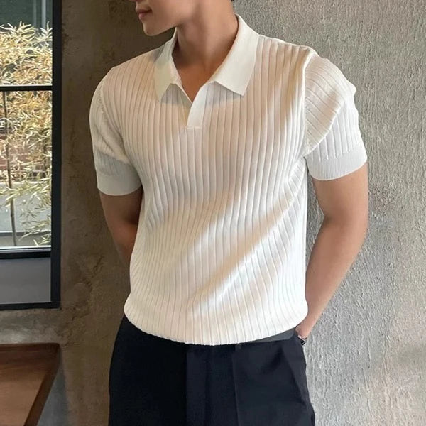 Camisa Polo Masculina Borenzi BZ019 com design clássico, colarinho e detalhes elegantes para um visual sofisticado.