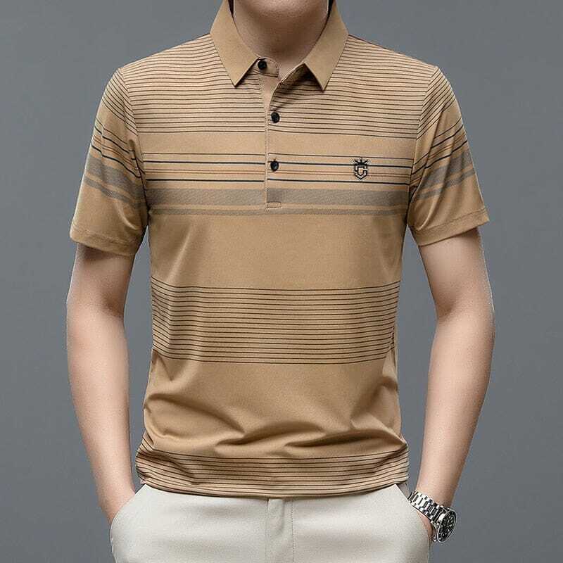 Camisa Polo Masculina Borenzi Coudy BZ077, confeccionada em algodão e poliéster, com design clássico e ideal para looks casuais ou elegantes.