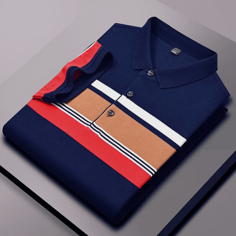 Camisa Polo Masculina Borenzi Prestige BZ081, feita em algodão e poliéster, com design clássico e respirável, ideal para várias ocasiões.