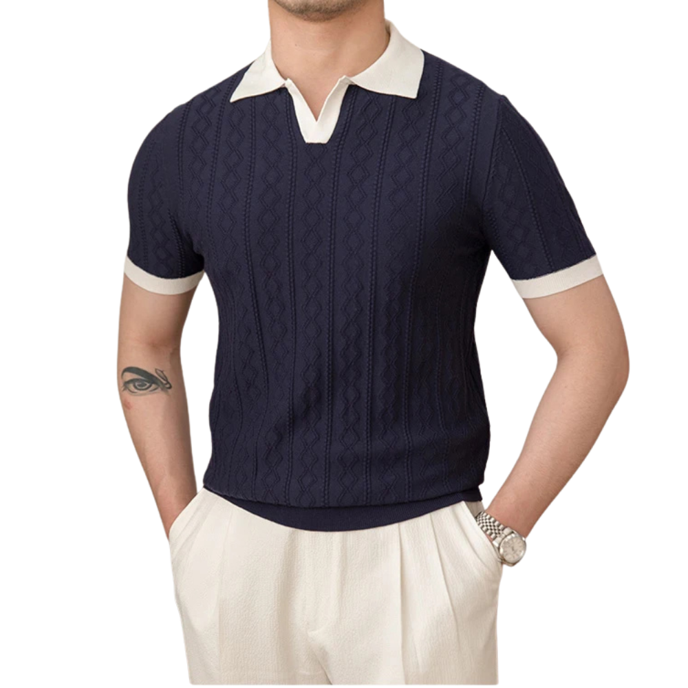 Camisa Polo Masculina Tricot Madrid Borenzi BZ016 com caimento ajustado, design exclusivo e estilo elegante para o homem moderno.