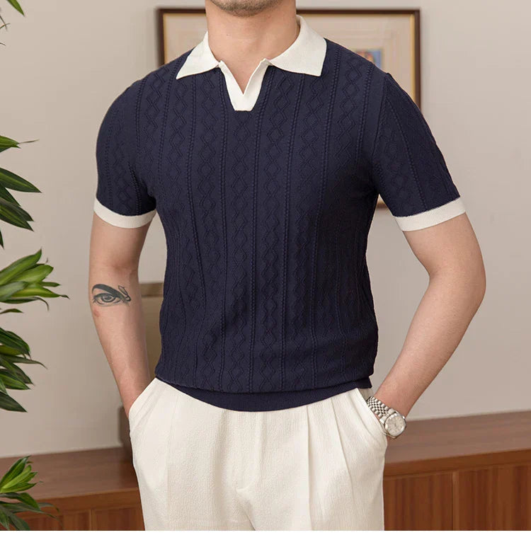 Camisa Polo Masculina Tricot Madrid Borenzi BZ016 com caimento ajustado, design exclusivo e estilo elegante para o homem moderno.