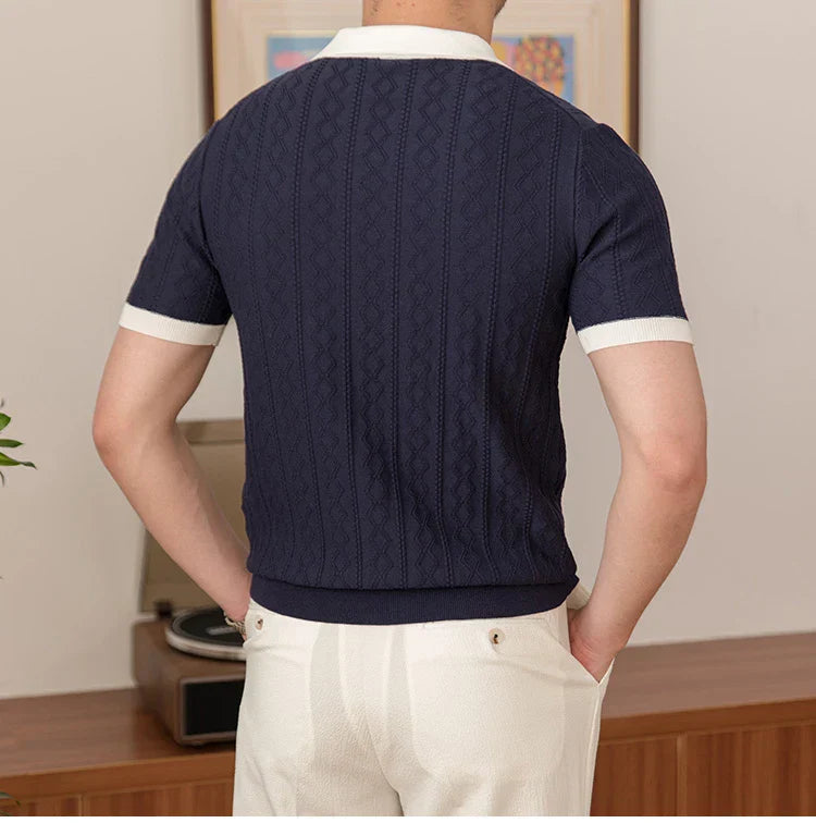 Camisa Polo Masculina Tricot Madrid Borenzi BZ016 com caimento ajustado, design exclusivo e estilo elegante para o homem moderno.