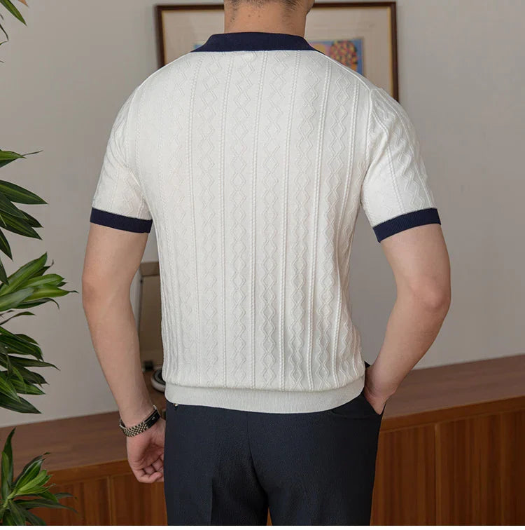 Camisa Polo Masculina Tricot Madrid Borenzi BZ016 com caimento ajustado, design exclusivo e estilo elegante para o homem moderno.