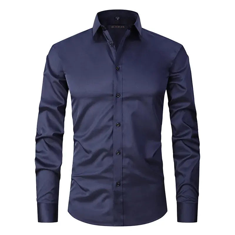 Camisa Social de Algodão Masculina Borenzi BZ083, slim fit, leve e elegante, ideal para ambientes profissionais e eventos formais.