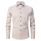 Camisa Social de Algodão Masculina Borenzi BZ083, slim fit, leve e elegante, ideal para ambientes profissionais e eventos formais.