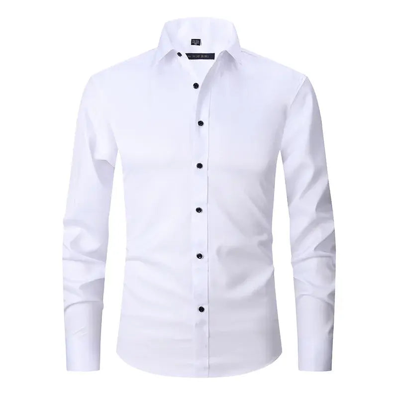 Camisa Social de Algodão Masculina Borenzi BZ083, slim fit, leve e elegante, ideal para ambientes profissionais e eventos formais.