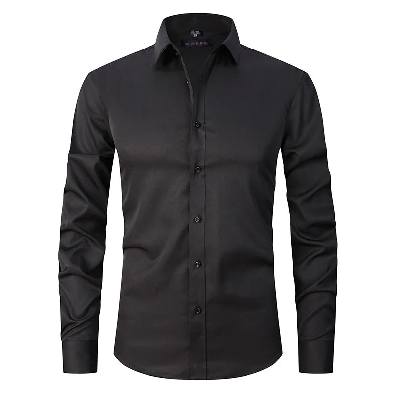 Camisa Social de Algodão Masculina Borenzi BZ083, slim fit, leve e elegante, ideal para ambientes profissionais e eventos formais.