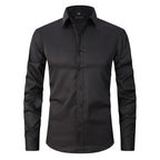 Camisa Social de Algodão Masculina Borenzi BZ083, slim fit, leve e elegante, ideal para ambientes profissionais e eventos formais.