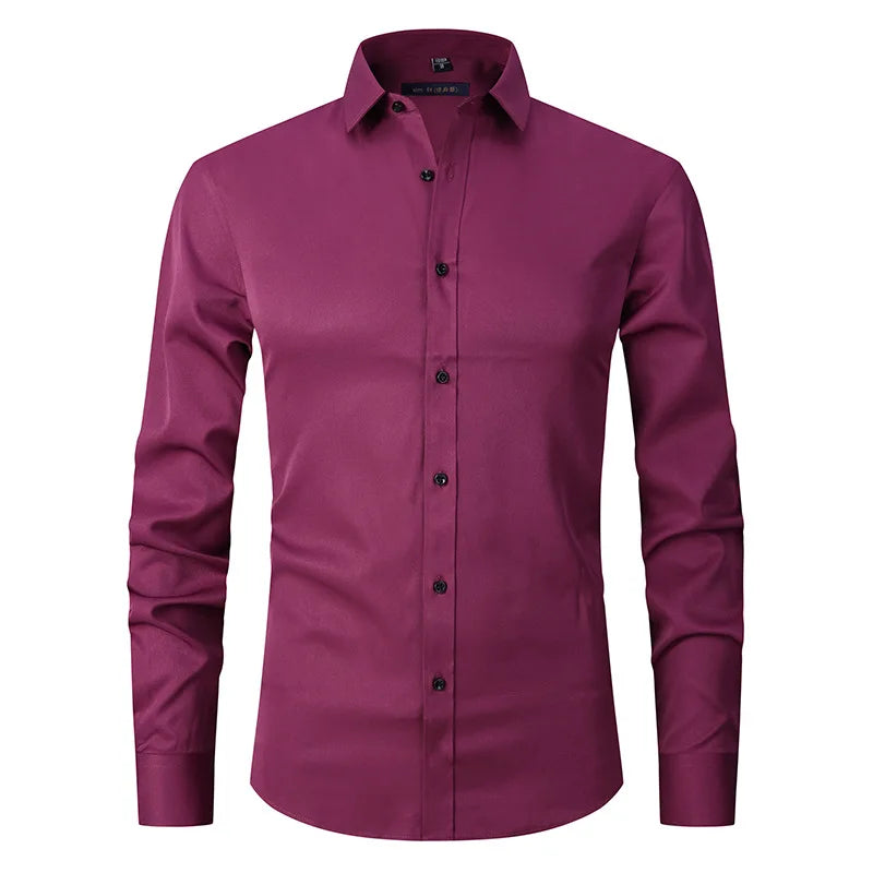 3Camisa Social de Algodão Masculina Borenzi BZ083, slim fit, leve e elegante, ideal para ambientes profissionais e eventos formais.