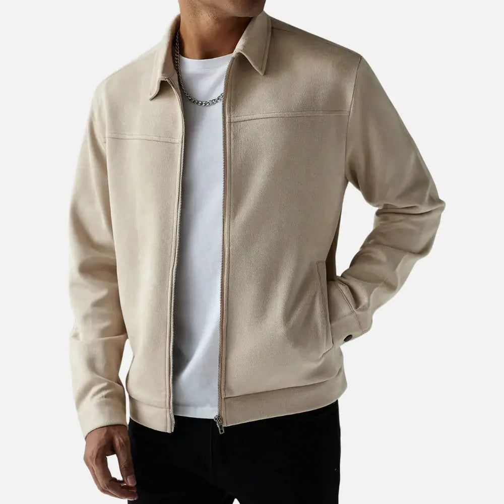 Jaqueta Masculina Casual Borenzi BZ026 com fechamento frontal por zíper, mangas longas e estilo moderno. Conforto e sofisticação para o dia a dia.