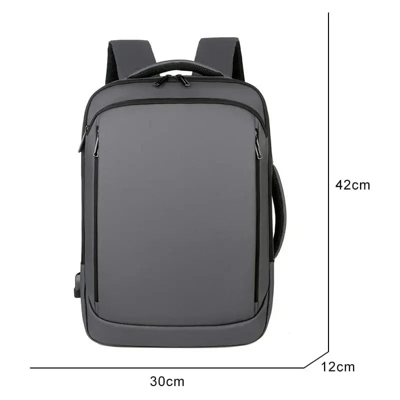 Mochila Executiva Borenzi BZ066 com tecido impermeável, porta USB, alças acolchoadas e espaço seguro para notebook 15''. Ideal para trabalho e viagens.