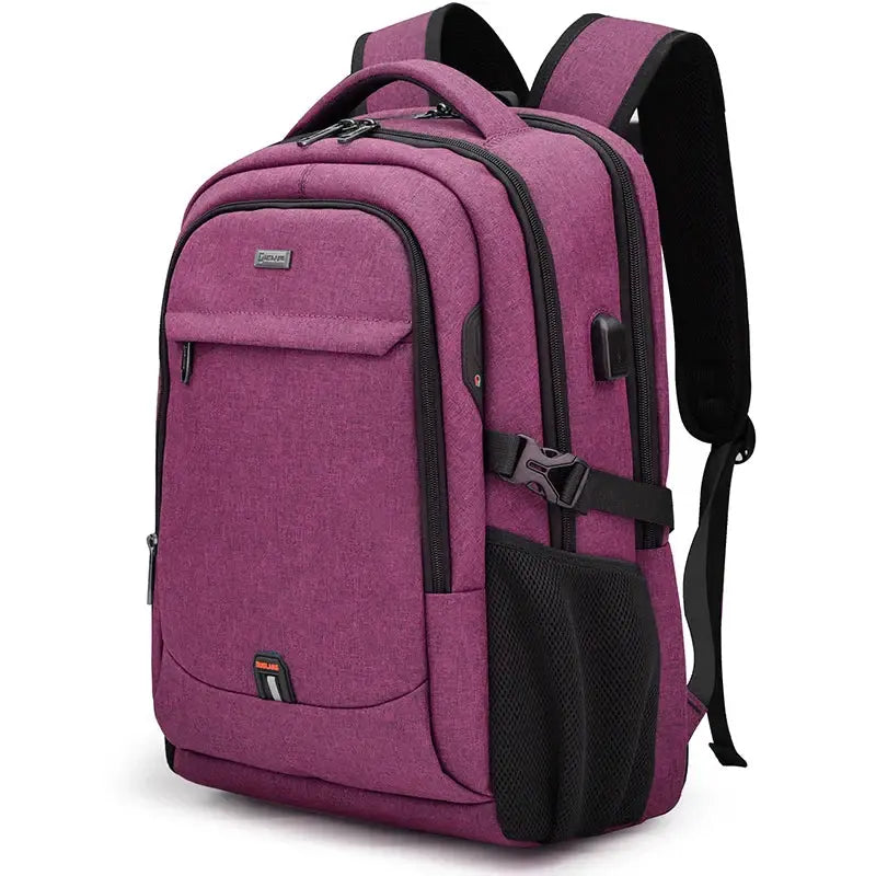 Mochila Executiva Borenzi BZ348 em tecido Oxford impermeável com porta USB e compartimento para notebook 17''. Ideal para negócios e deslocamentos.