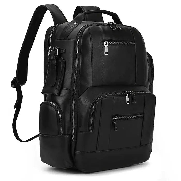 Mochila Executiva em Couro Borenzi Retrô BZ071 com design clássico, couro refinado e compartimentos funcionais para notebooks e itens pessoais.